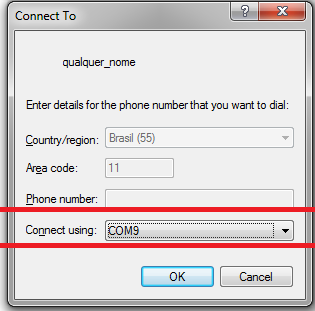 Imagem selecionando COM